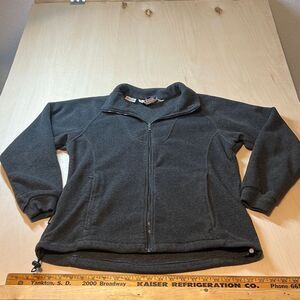 Columbia Fleece Sweater Women's S Gray Full Zip‎ Collared Long Sleeve Cardigan